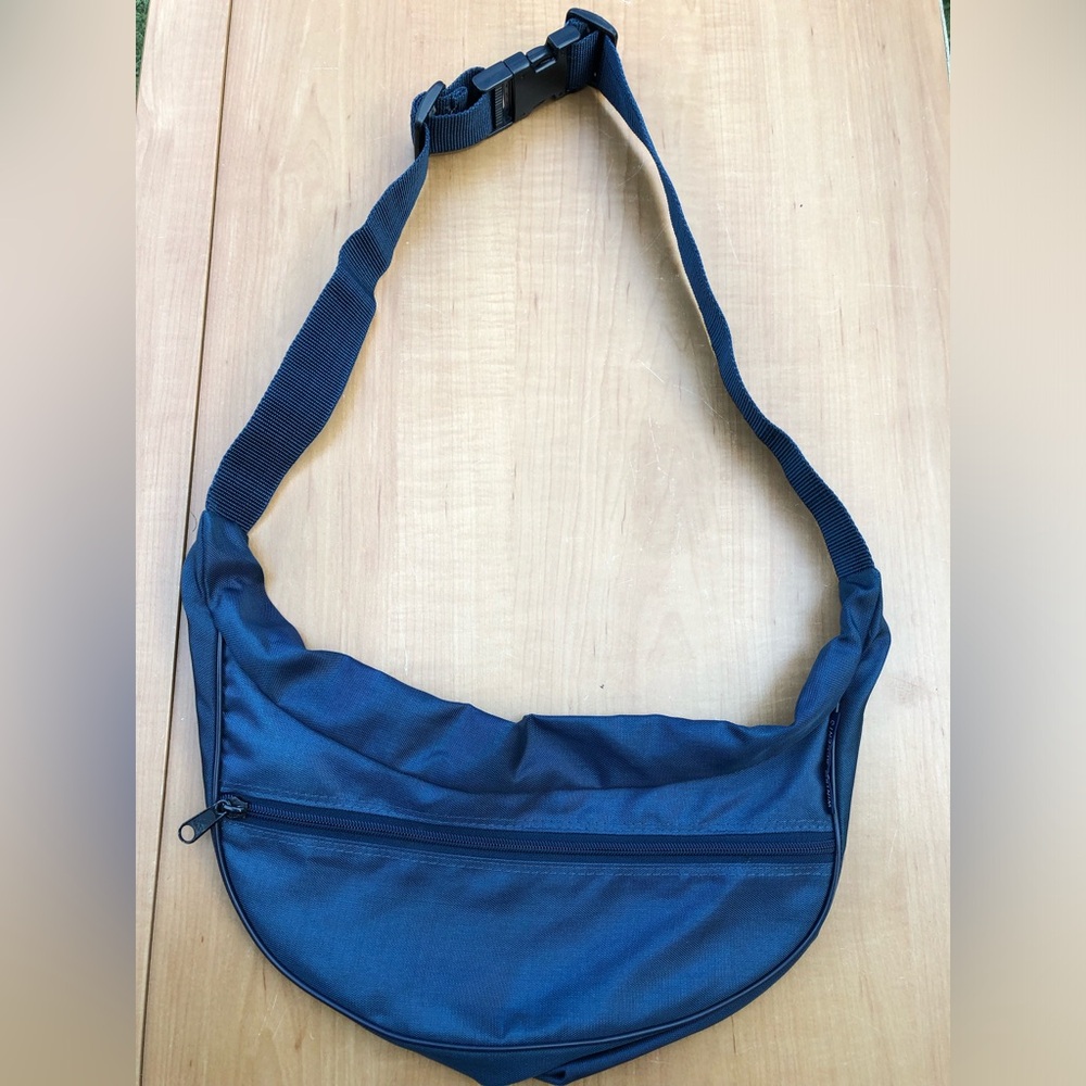Navy Men's Sling Belt Bag with Zipper Pocket